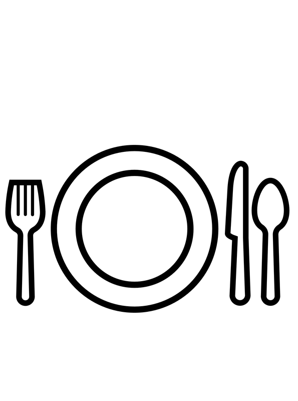 Kidsnfun Kleurplaat Vormen eten bord en bestek